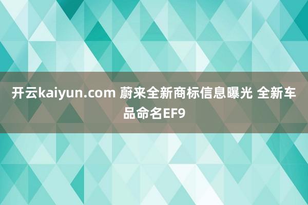 开云kaiyun.com 蔚来全新商标信息曝光 全新车品命名EF9