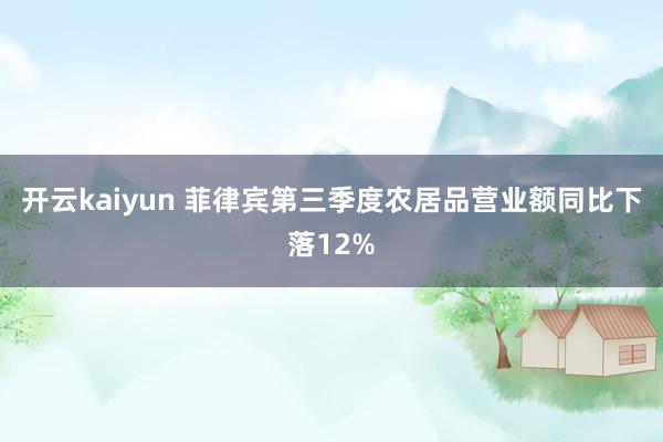 开云kaiyun 菲律宾第三季度农居品营业额同比下落12%