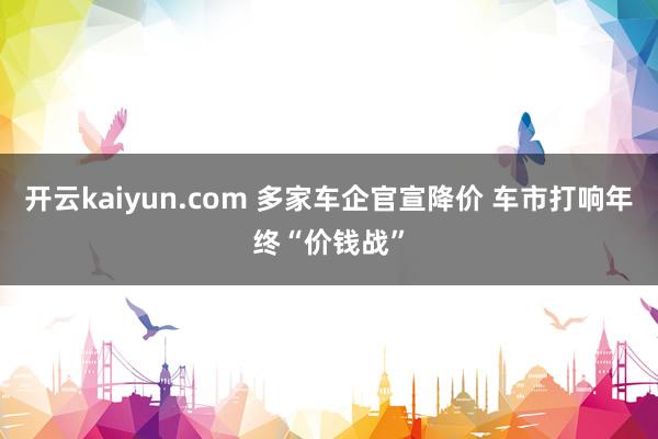 开云kaiyun.com 多家车企官宣降价 车市打响年终“价钱战”