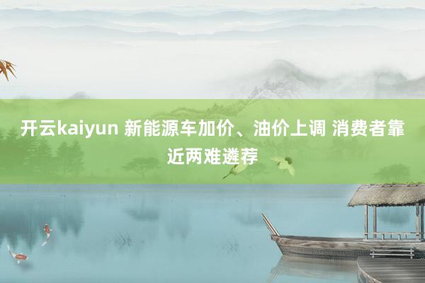 开云kaiyun 新能源车加价、油价上调 消费者靠近两难遴荐