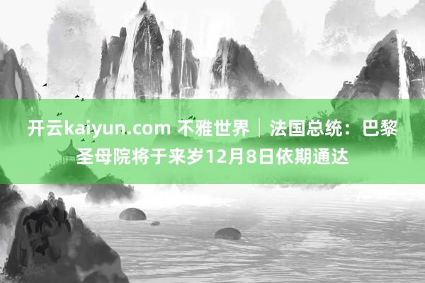 开云kaiyun.com 不雅世界│法国总统：巴黎圣母院将于来岁12月8日依期通达