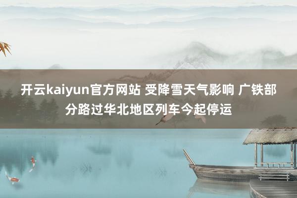 开云kaiyun官方网站 受降雪天气影响 广铁部分路过华北地区列车今起停运