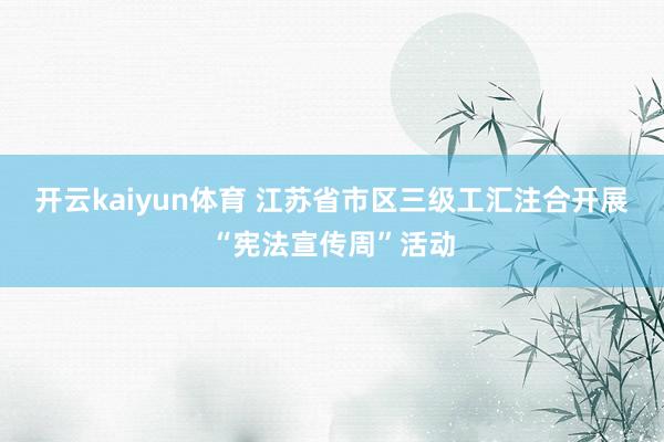 开云kaiyun体育 江苏省市区三级工汇注合开展“宪法宣传周”活动