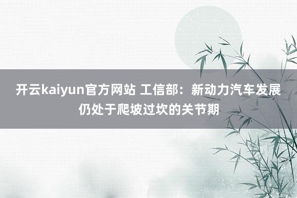 开云kaiyun官方网站 工信部：新动力汽车发展仍处于爬坡过坎的关节期