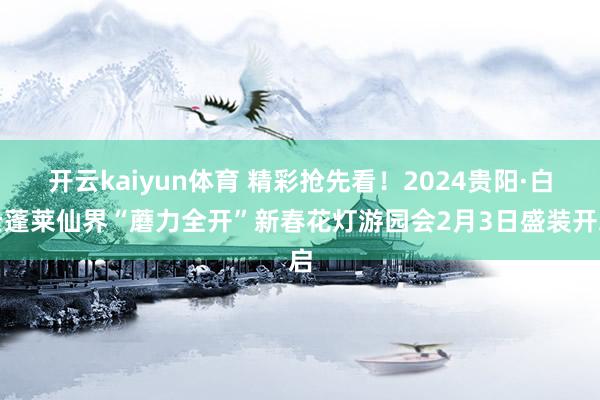 开云kaiyun体育 精彩抢先看！2024贵阳·白云蓬莱仙界“蘑力全开”新春花灯游园会2月3日盛装开启