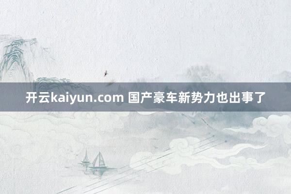 开云kaiyun.com 国产豪车新势力也出事了