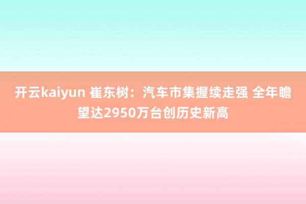 开云kaiyun 崔东树：汽车市集握续走强 全年瞻望达2950万台创历史新高