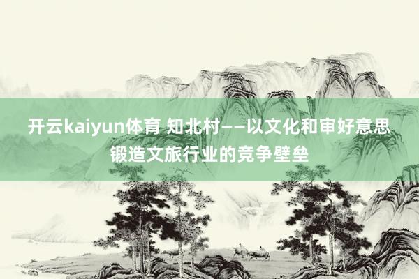 开云kaiyun体育 知北村——以文化和审好意思锻造文旅行业的竞争壁垒