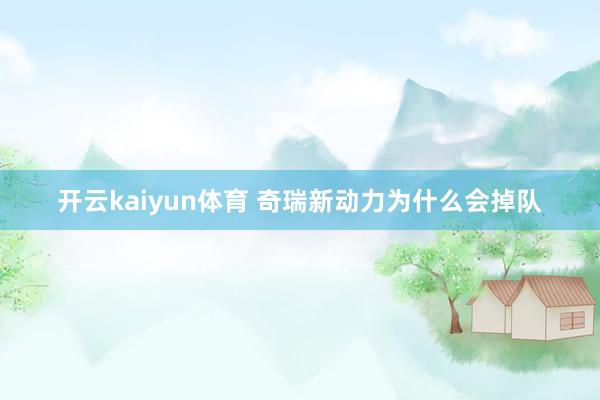 开云kaiyun体育 奇瑞新动力为什么会掉队