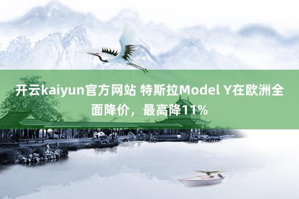 开云kaiyun官方网站 特斯拉Model Y在欧洲全面降价，最高降11%