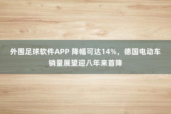 外围足球软件APP 降幅可达14%，德国电动车销量展望迎八年来首降