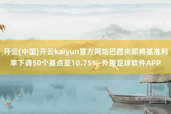 开云(中国)开云kaiyun官方网站巴西央即将基准利率下调50个基点至10.75%-外围足球软件APP