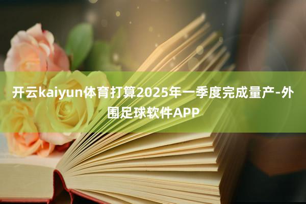 开云kaiyun体育打算2025年一季度完成量产-外围足球软件APP