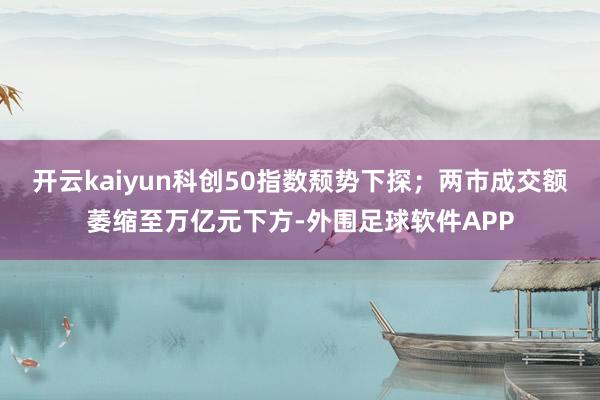 开云kaiyun科创50指数颓势下探；两市成交额萎缩至万亿元下方-外围足球软件APP