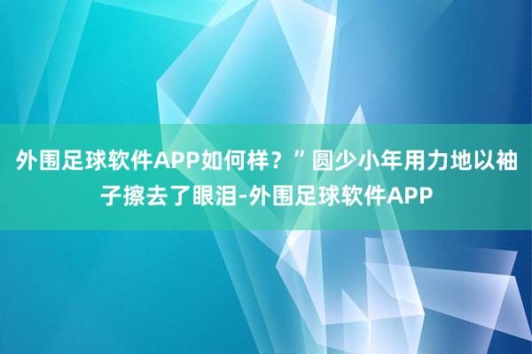 外围足球软件APP如何样？”圆少小年用力地以袖子擦去了眼泪-外围足球软件APP