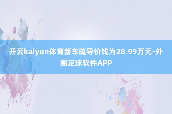 开云kaiyun体育新车疏导价钱为28.99万元-外围足球软件APP