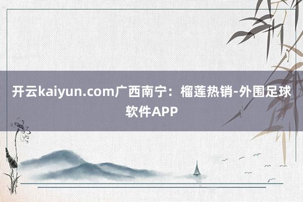 开云kaiyun.com广西南宁：榴莲热销-外围足球软件APP