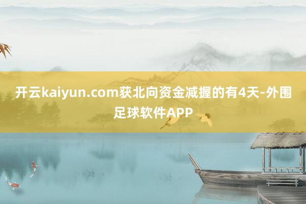 开云kaiyun.com获北向资金减握的有4天-外围足球软件APP