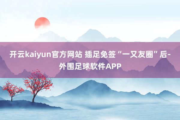 开云kaiyun官方网站 插足免签“一又友圈”后-外围足球软件APP