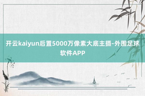 开云kaiyun后置5000万像素大底主摄-外围足球软件APP