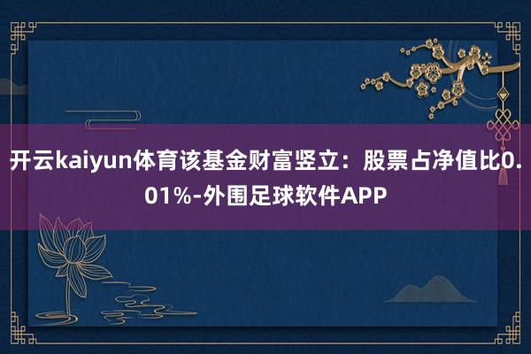 开云kaiyun体育该基金财富竖立：股票占净值比0.01%-外围足球软件APP