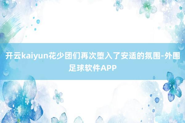 开云kaiyun花少团们再次堕入了安适的氛围-外围足球软件APP