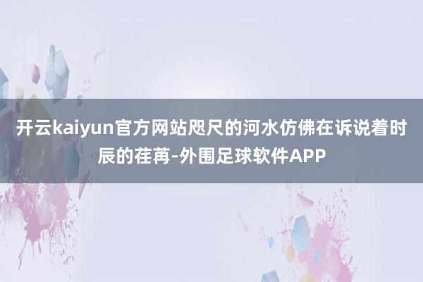 开云kaiyun官方网站咫尺的河水仿佛在诉说着时辰的荏苒-外围足球软件APP