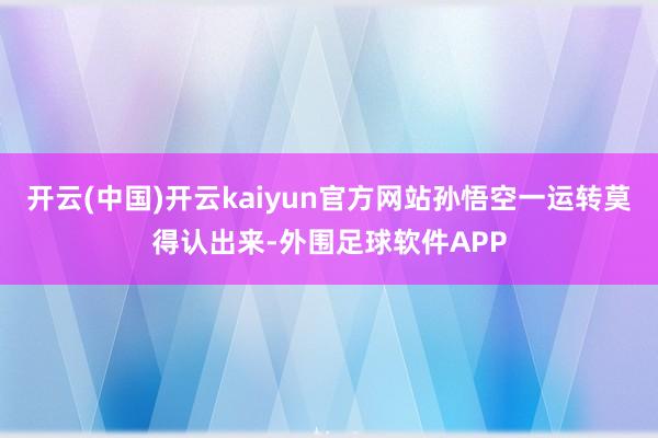 开云(中国)开云kaiyun官方网站孙悟空一运转莫得认出来-外围足球软件APP