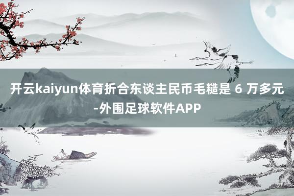 开云kaiyun体育折合东谈主民币毛糙是 6 万多元-外围足球软件APP