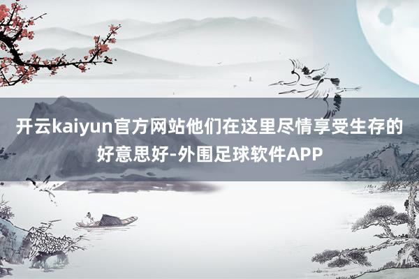 开云kaiyun官方网站他们在这里尽情享受生存的好意思好-外围足球软件APP