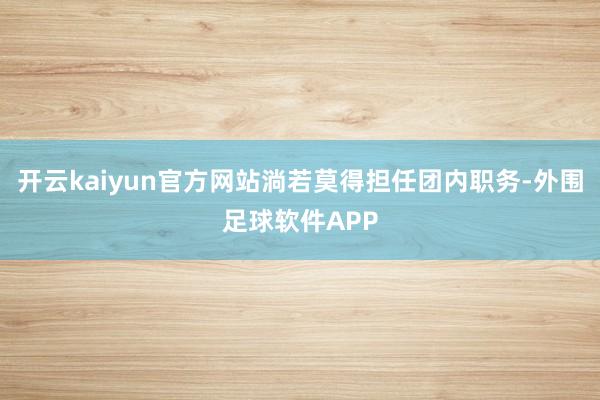 开云kaiyun官方网站淌若莫得担任团内职务-外围足球软件APP