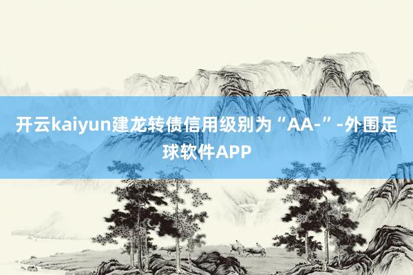 开云kaiyun建龙转债信用级别为“AA-”-外围足球软件APP