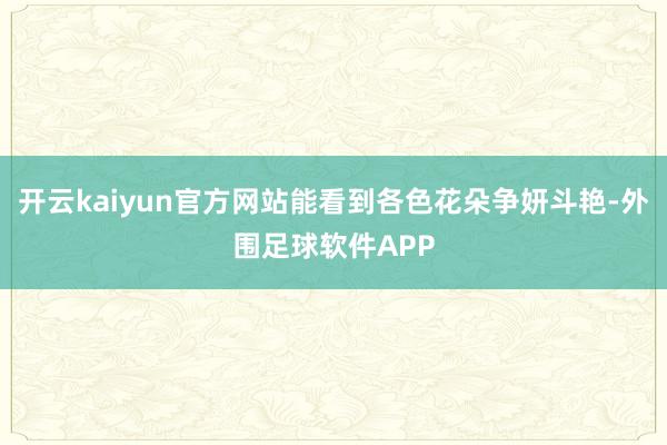 开云kaiyun官方网站能看到各色花朵争妍斗艳-外围足球软件APP