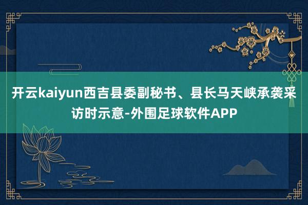 开云kaiyun西吉县委副秘书、县长马天峡承袭采访时示意-外围足球软件APP